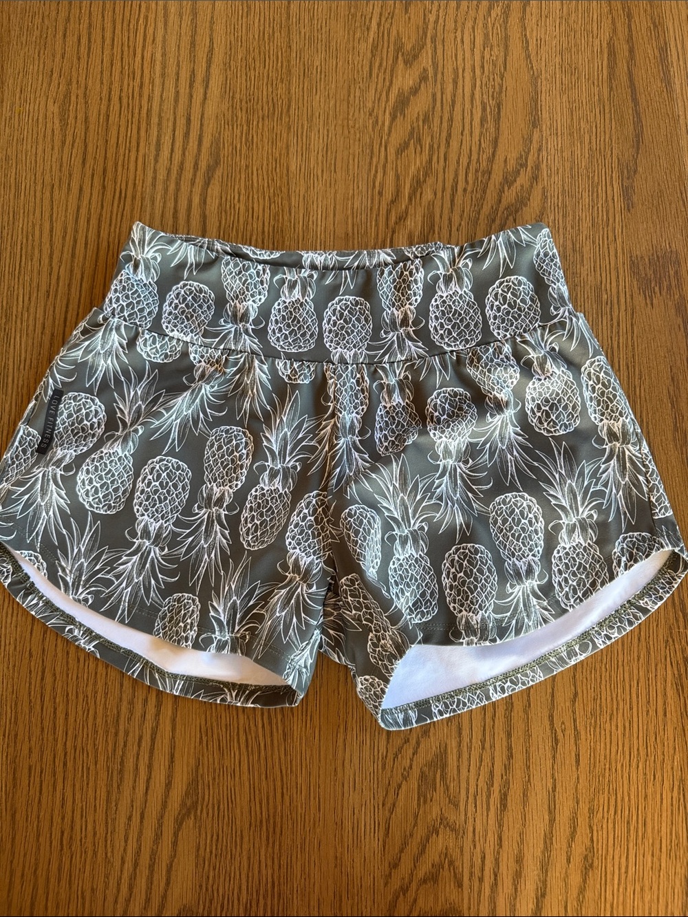 Women's Green Pineapple Print Athletic Shorts